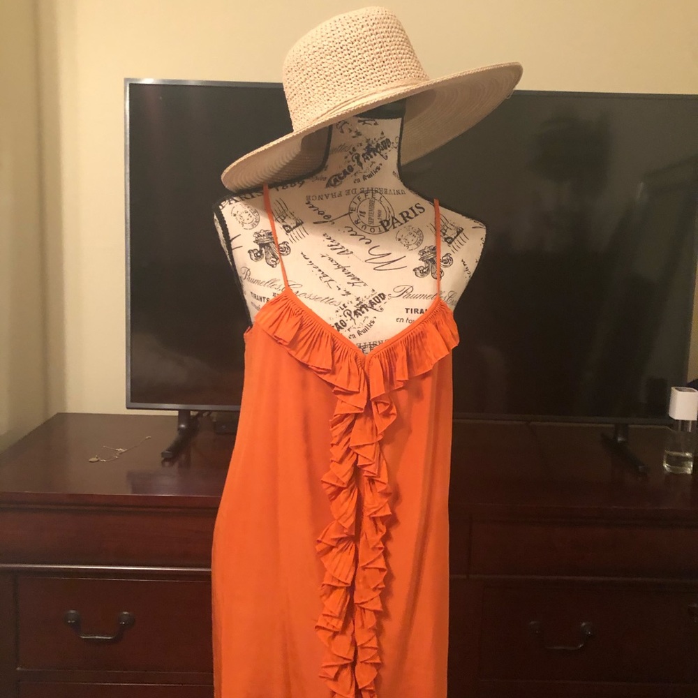 Tobi New York Silk Dress mini Orange & red lining